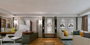 萬(wàn)科大廈欣悅化妝品公司，白與黃的搭配，簡(jiǎn)約、大氣！